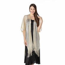 Load image into Gallery viewer, Champagne Gold Shimmer Sparkly Kimono Style Cardigan