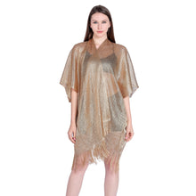 Load image into Gallery viewer, Copper Gold Shimmer Sparkly Kimono Style Cardigan