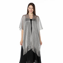 Load image into Gallery viewer, Silver Grey Shimmer Sparkly Kimono Style Cardigan