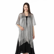 Load image into Gallery viewer, Silver Grey Shimmer Sparkly Kimono Style Cardigan
