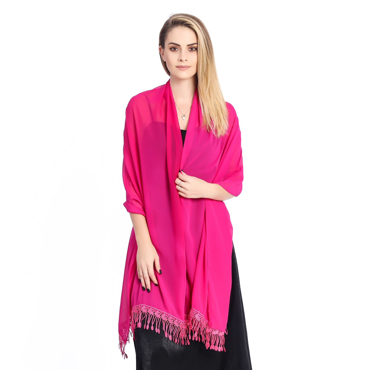 Chiffon Shawl Dusty Pink main image 1
