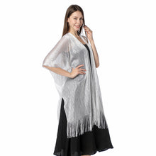 Load image into Gallery viewer, Light Silver Shimmer Sparkly Kimono Style Cardigan