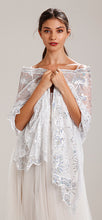 Load image into Gallery viewer, Silver Sequin Stars & Moons Design Shawl
