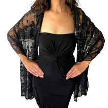Load image into Gallery viewer, Black Sequin Shawl