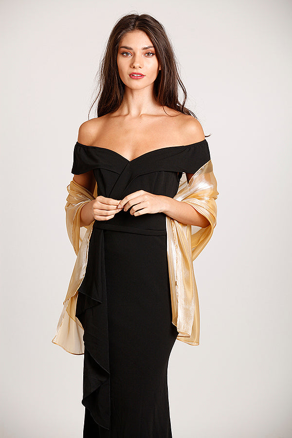 Iridescent Champagne Gold Pashmina Shawl Central Chic Iridescent Champagne Gold Pashmina Shawl Central Chic