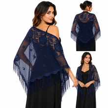 Load image into Gallery viewer, Champagne Lace Triangle Scarf