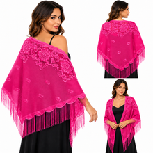 Load image into Gallery viewer, Champagne Lace Triangle Scarf