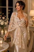 Load image into Gallery viewer, Black Lace &amp; Diamantes Shawl