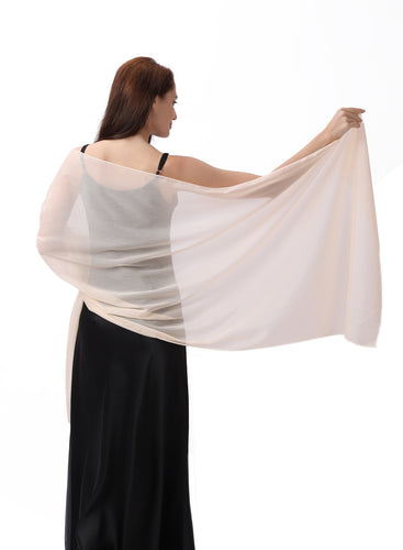 Champagne Large Silky Shimmer Pashmina Shawl
