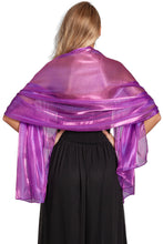 Load image into Gallery viewer, Royal Purple Iridescent Pashmina Wedding Wrap Scarf
