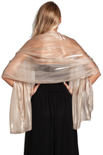 Load image into Gallery viewer, Central Chic Golden Taupe shawl wrap stole and scarf for weddings and parties