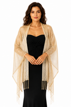 Load image into Gallery viewer, Champagne Gold Shimmer Shawl