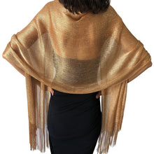 Load image into Gallery viewer, Champagne Gold Shimmer Shawl