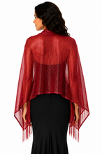 Load image into Gallery viewer, Ruby Red Shimmer Shawl