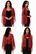 Load image into Gallery viewer, Ruby Red Shimmer Shawl