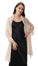 Load image into Gallery viewer, Champagne Large Silky Shimmer Pashmina Shawl