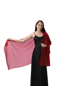 Red Large Silky Shimmer Pashmina Shawl