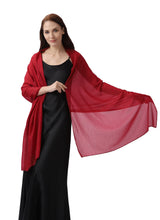 Load image into Gallery viewer, Red Large Silky Shimmer Pashmina Shawl
