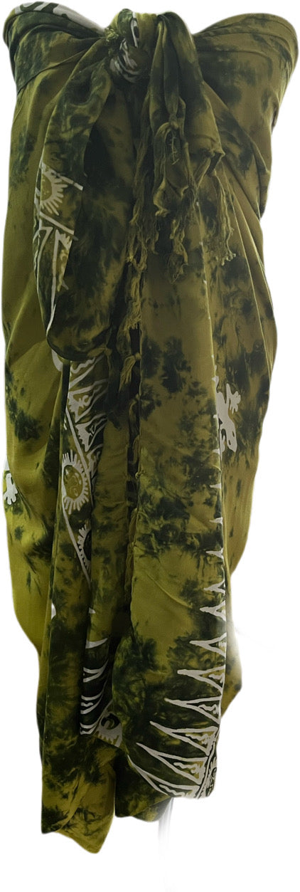 Large Green Sarong Beach Cover Up Shawl