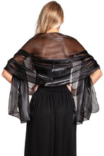 Load image into Gallery viewer, Black shawls and wraps for weddings and parties