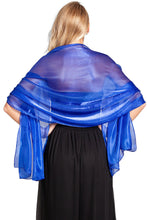 Load image into Gallery viewer, Iridescent Royal Blue Silky Wedding Shawl