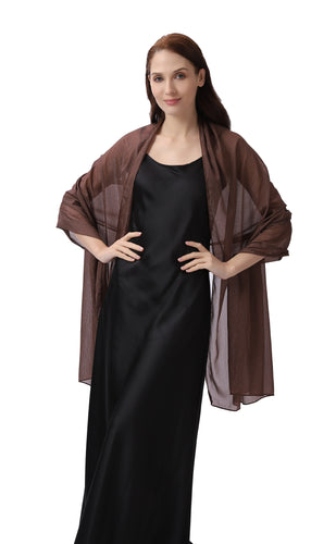 Brown Large Silky Shimmer Pashmina Shawl