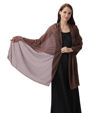 Load image into Gallery viewer, Brown Large Silky Shimmer Pashmina Shawl