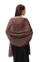 Load image into Gallery viewer, Brown Large Silky Shimmer Pashmina Shawl