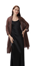 Load image into Gallery viewer, Brown Large Silky Shimmer Pashmina Shawl