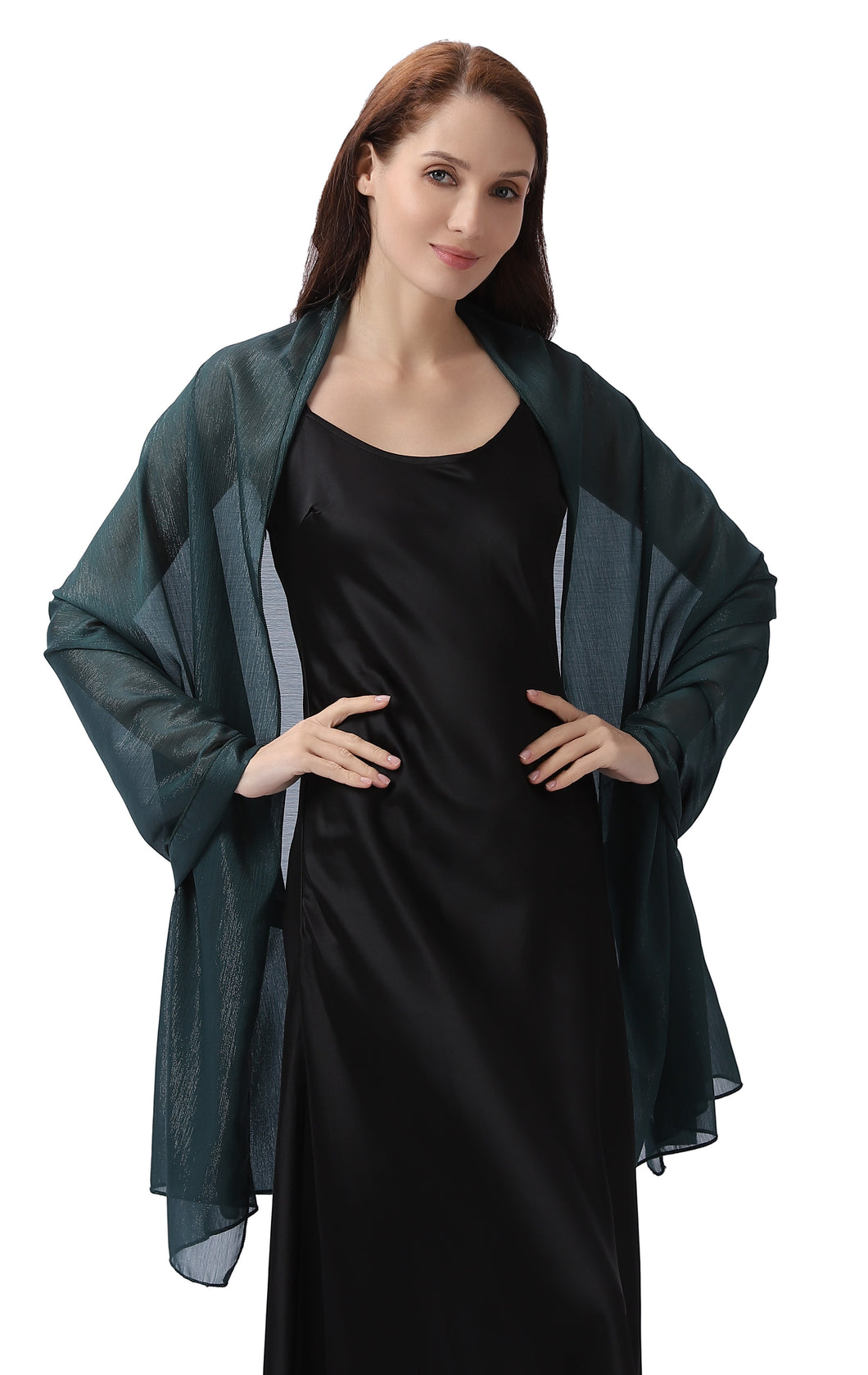 Emerald Green Large Silky Shimmer Pashmina Shawl