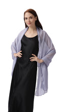 Load image into Gallery viewer, Silver Grey Large Silky Shimmer Pashmina Shawl