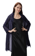 Load image into Gallery viewer, Navy Blue Large Silky Shimmer Pashmina Shawl