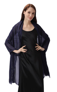 Navy Blue Large Silky Shimmer Pashmina Shawl