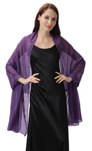 Load image into Gallery viewer, Purple Large Silky Shimmer Pashmina Shawl