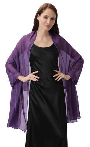Purple Large Silky Shimmer Pashmina Shawl