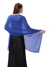 Load image into Gallery viewer, Royal Blue Large Silky Shimmer Pashmina Shawl