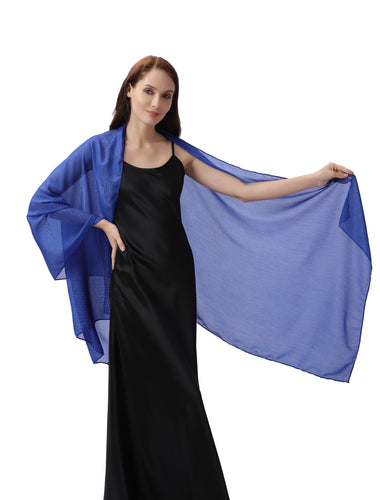Royal Blue Large Silky Shimmer Pashmina Shawl