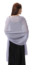 Load image into Gallery viewer, Silver Grey Large Silky Shimmer Pashmina Shawl