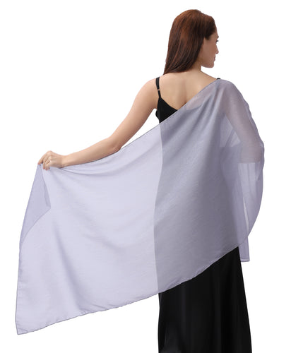 Silver Grey Large Silky Shimmer Pashmina Shawl
