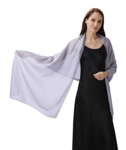 Load image into Gallery viewer, Silver Grey Large Silky Shimmer Pashmina Shawl