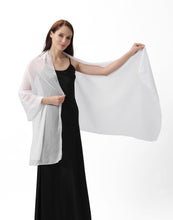 Load image into Gallery viewer, White Large Silky Shimmer Pashmina Shawl