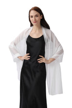 Load image into Gallery viewer, White Large Silky Shimmer Pashmina Shawl