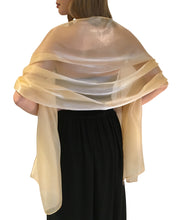 Load image into Gallery viewer, Iridescent Champagne Gold Pashmina Shawl