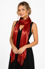 Load image into Gallery viewer, Iridescent Ruby Red Shawl Wedding Wrap