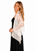 Load image into Gallery viewer, Silky Iridescent Ivory Pashmina Shawl