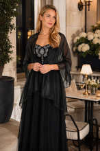 Load image into Gallery viewer, Iridescent Silky Black Shawl Pashmina