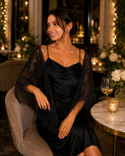 Load image into Gallery viewer, Champagne Lace Triangle Scarf