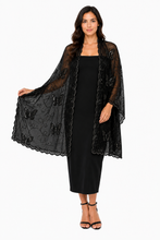 Load image into Gallery viewer, Black &amp; Blue Sequin Butterfly Pashmina