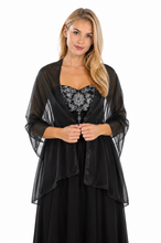 Load image into Gallery viewer, Iridescent Silky Black Shawl Pashmina