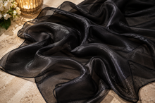 Load image into Gallery viewer, Iridescent Silky Black Shawl Pashmina